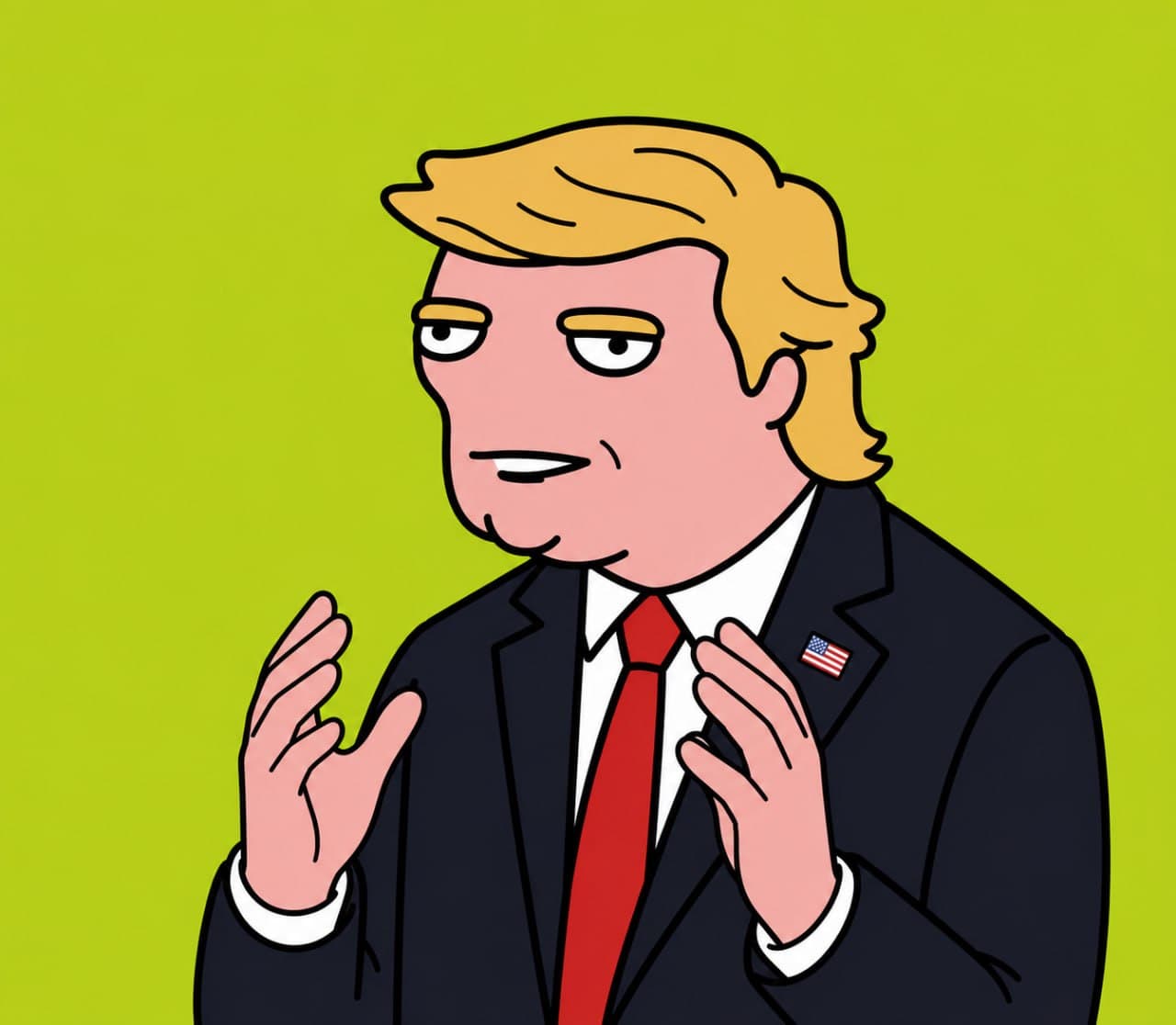 Trump green bg gesture