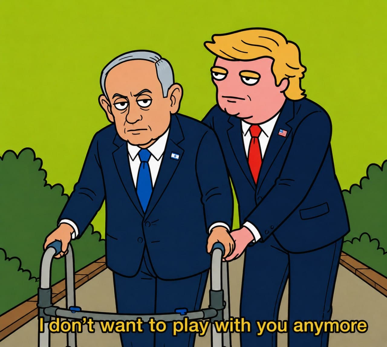 Trump Netanyahu walker