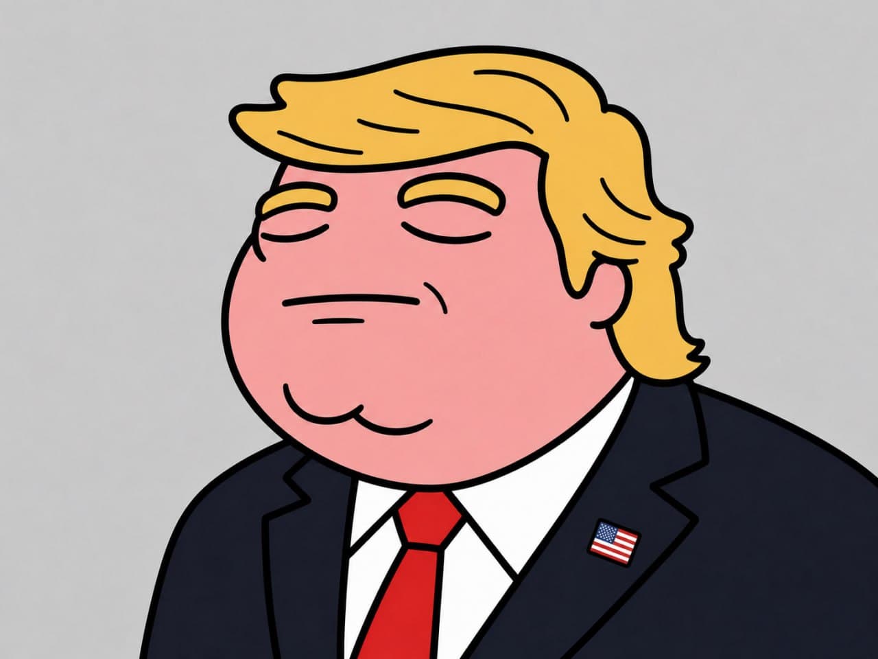 Trump eyes closed smile portrait