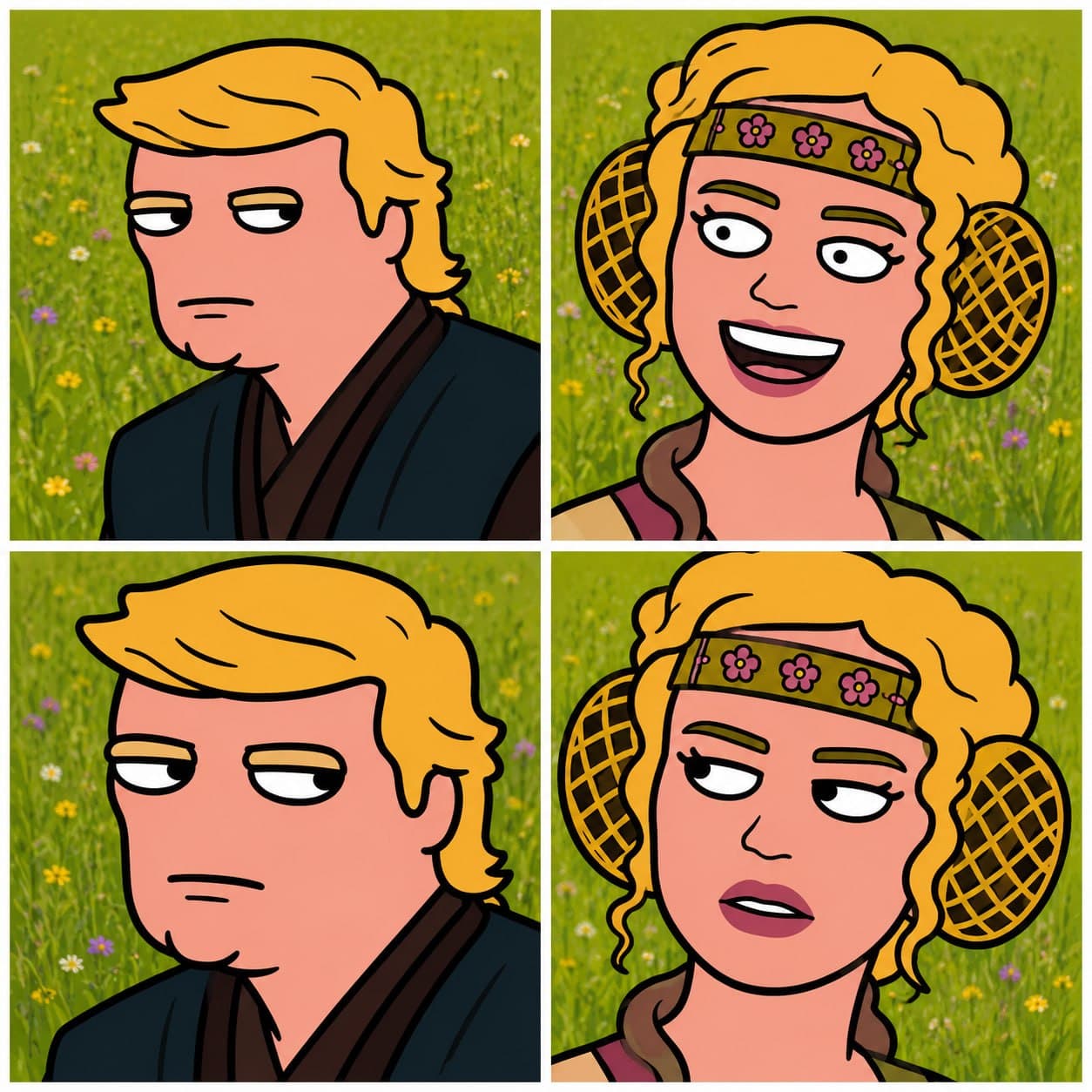4-panel Trump woman meme grid