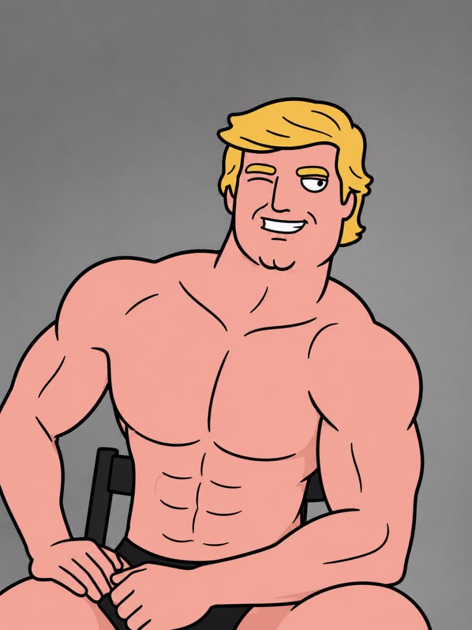 Trump muscular bodybuilder pose